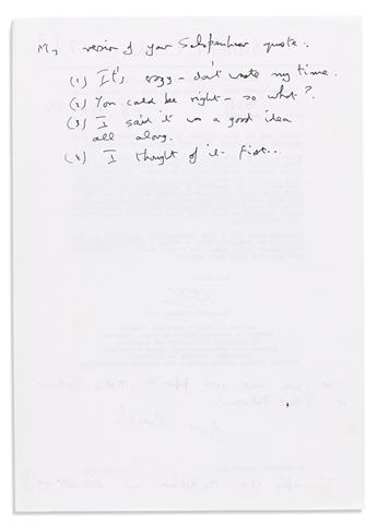 CLARKE, ARTHUR C. Archive of 13 letters, each Signed Arthur C Clarke, Arthur, or Arthur Clarke, to William Lauritzen, mostly form